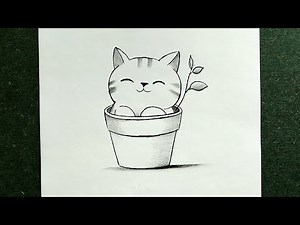 How To Draw A Cute Cat Drawing | Easy Cat Drawing | easy drawing for beginners