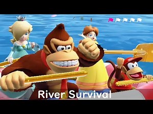 Super Mario Party River Survival Diddy Kong with Donkey Kong Daisy and Rosalina