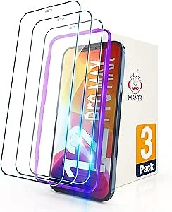 MANTO 3 Pack Screen Protector Compatible with iPhone 12 Pro Max 6.7 inch Full Coverage Anti-Glare Clear (for iPhone 12 Pro Max)
