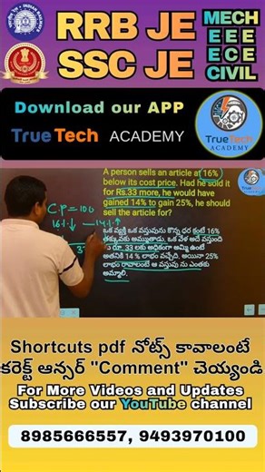 Profit and loss: arithmetic shortcuts