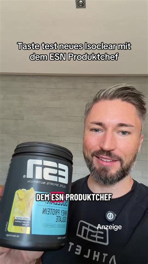 (Anzeige) Taste Test neues Isoclear Ginger Lemon mit ESN Produktchef. Ab 05.08. um 18 Uhr bis zu 50% auf Isoclear mit Code CHEF 🙂