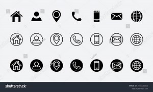 Contact Information Icons Business Card Icon Stock Vector (Royalty Free) 2565185611 | Shutterstock