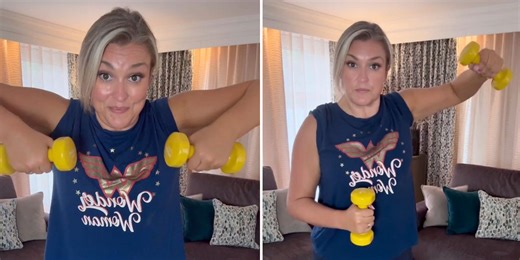 At 41, Sara Davies uses this 10-minute workout to build arm muscle after 3-stone weight loss