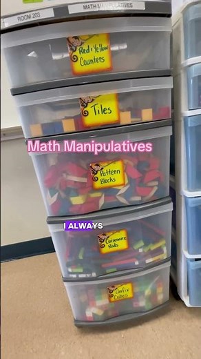 Math Manipulatives in an organised classroom! #teacher #classroomenvironment #math