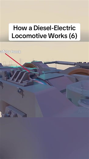 How a Diesel-Electric Locomotive Works #animation