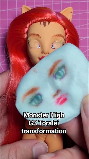 My first try to restyle Tora g3 ✨️ #doll #monsterhigh #ooak #tutorial #diy #bratz #barbie #bjd