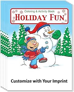 ZOCO – Holiday Fun Custom Coloring and Activity Books (250 Bulk Pack, Without Crayons) – Kids Holiday Activities Stocking Stuffers Treat Bags Party Favors – USA Made