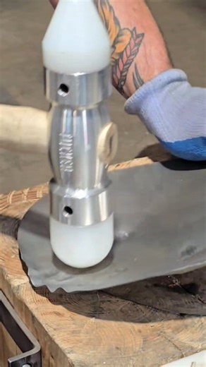 Most people think hammering metal always stretches it… but here’s the truth: hammering into tucks (like this) can actually shrink the metal. It’s all about controlling the force, the angle, and the shape you’re after #mythbusters #metalwork #diy | Bad Chad