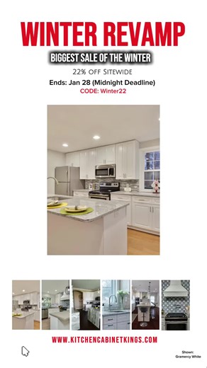 🔥 Winter Revamp Sale is ON! 🔥 Save 22% OFF using code WINTER22 🗓️ Ends Jan 28 at midnight Now’s the perfect time to transform your kitchen. #sale #wintersale #kitchen