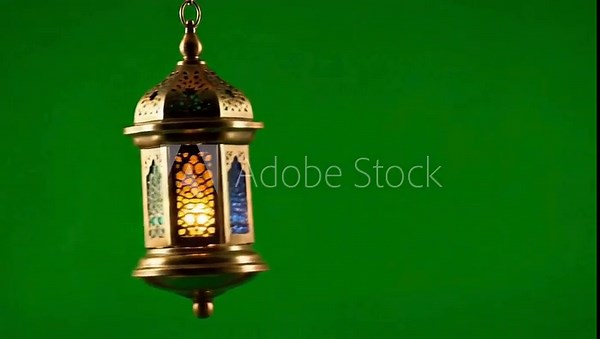 Swinging looping lantern animation with greenscreen