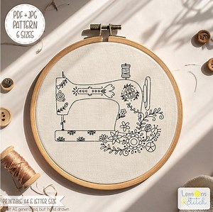 Vintage Singer Hand Embroidery Pattern: Sewing Machine, Floral (PDF Download) - Etsy