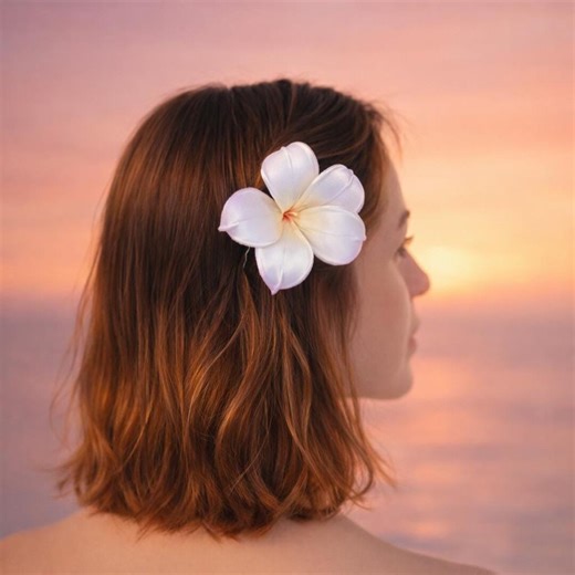 Plumeria Hair Flower – Tropical Wedding & Beach Bride Hair Clip - Etsy