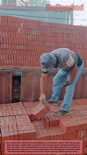 Homemade Brick Clamp Unloading 🏠 #BrickUnloading #ConstructionLife #DIYTools