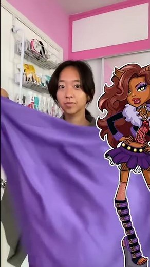 Making Clawdeen’s SKIRT 💜 Monster High Costume #sewing #halloween2022 #monsterhigh