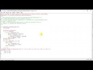solve systems of linear equations using matrices in python without using numpy