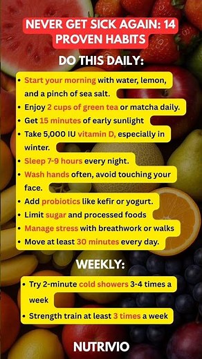 Never Get Sick Again: 14 Proven Daily & Weekly Habits to Boost Your Immune System #healthylifestyle