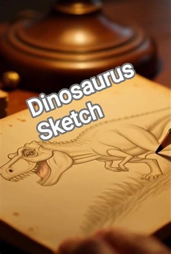 From Sketch to Life – Cinematic AI Dinosaurs #animal #sketch #shortsfeed #life #shortsvideo