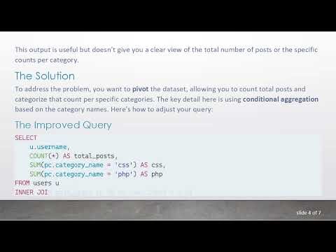 How to Effectively Split User Posts by Total and Category in MySQL