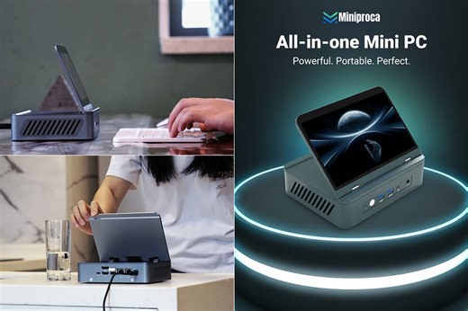 Miniproca Mini PC Has Built-in 7″ Touchscreen, AMD Ryzen 9 6900HX CPU