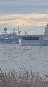 LPD 28 In the Surf 🌊🌊 Fort Monroe Virginia Outlook Beach #ship #windy #extreme #shipspotter | Richard LeBel