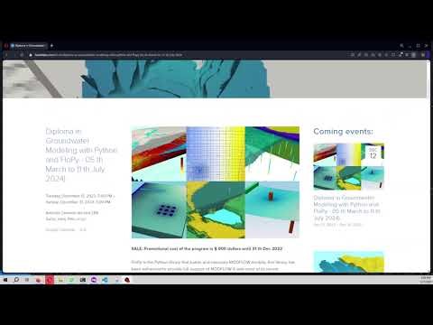 Intro to Diploma in Groundwater Modeling with Python and FloPy - 05 th March to 11 th July 2024)