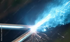 Welding Sparks Fly in Industrial Metalworking