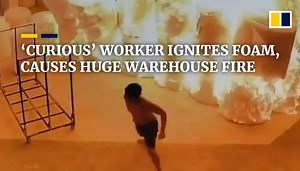 ‘Curious’ worker ignites foam, causes huge warehouse fire in China