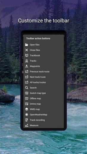 How to customize the toolbar in GPX Viewer and GPX Viewer PRO