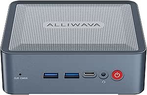 ALLIWAVA AMD Ryzen 7 5800U Mini PC, 16GB DDR4, 512GB NVME SSD, Windows 11 Pro, Dual HDMI and USB-C 4K Output, AMD Radeon Graphics, for Office, Video Editing, Light Gaming
