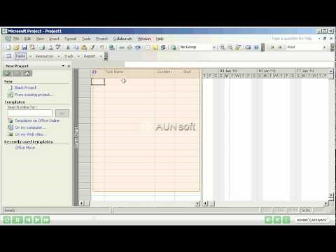 Introduction to Microsoft Project 2003 - starting the application
