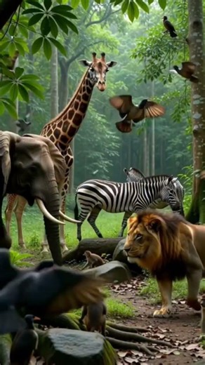 Types of animals in the forest.