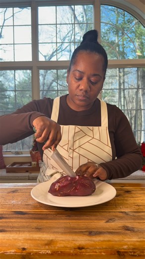 Trenita Coleman on Instagram: "Does this deserve a foot stomp? Japanese Sweet Potato String Cheese Mikes Hot Honey (optional) #sweetpotato"