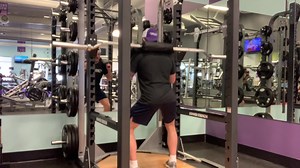 This is the 8th phase of the squat pyramid. The primary muscles for this movement are the quad muscles and the glute muscles. For this exercise you will need a safety bar, and a squat rack. Make sure that you are comfortable completing a box squat before you attempt this exercise. This will ensure that your body has progressed through the proper movement patterns leading up to this squat. To begin you will have to set up the squat rack so that the safety bar is the right height for you, which is