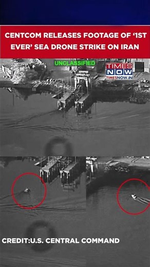 CENTCOM Releases Footage Of 'First' Combat Sea Drone Mission As Forces Rip Through Iran Base #shorts