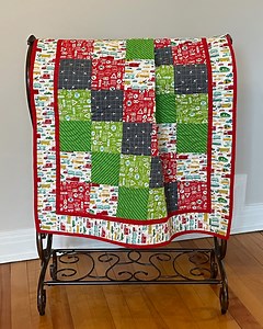 Handmade Baby Quilt: Transportation Theme, Patchwork Cotton Decor - Etsy UK