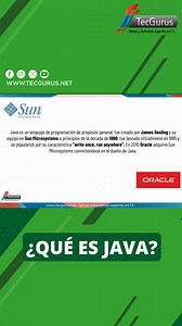 1.1K views | ¿Qué es java? Java es un lenguaje de programación orientado a objetos y una plataforma de software ampliamente utilizada #Programming #SoyGuru #developer | Tec Gurus | Facebook