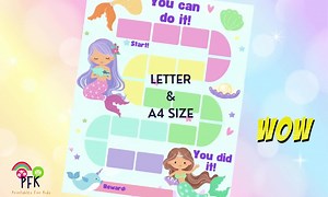 Mermaid Reward Chart | Kids Routine Sticker Chart | Digital Printable Cute Chore Chart for Girls | Direct Download En Print - Etsy