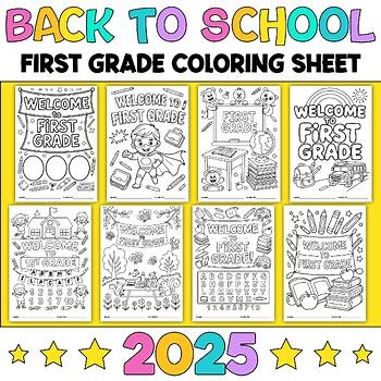 Welcome to First Grade Coloring Sheet: First Day of School Printable Page