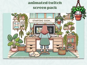 3 1 Aminated Stream Screens for Twitch, Youtube, Streamlabs OBS. Floating Cozy Lofi Package With Starting, Brb, Ending and Offline Screens - Etsy