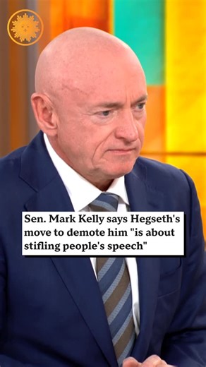 CBS Mornings on Instagram: "Democratic Sen. Mark Kelly of Arizona said on Tuesday that Defense Secretary Pete Hegseth’s move to begin a process to demote and cut his retirement pay “is about stifling people’s speech.” Hegseth said on Monday that the Pentagon had begun a process to demote Kelly and cut his retirement pay over a video in which Kelly, a retired Navy captain, called on service members to “refuse illegal orders.”"