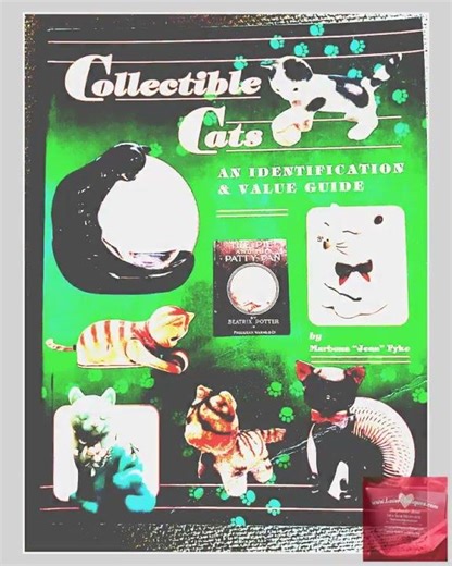 Vintage Collectible Cats Book, An identification & Value Guide, Cat Jewelry, Cat Collectibles, Ga...