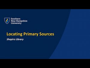 Locating Primary Sources