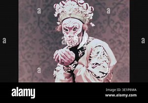 BEIJING - 1957 - The Monkey King, a villain, and a wise character are pointed out by their makeup and costumes in a Peking Opera Stock Video Footage - Alamy