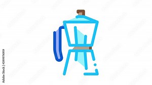pot for boiling coffee Icon Animation. color pot for boiling coffee animated icon on white background