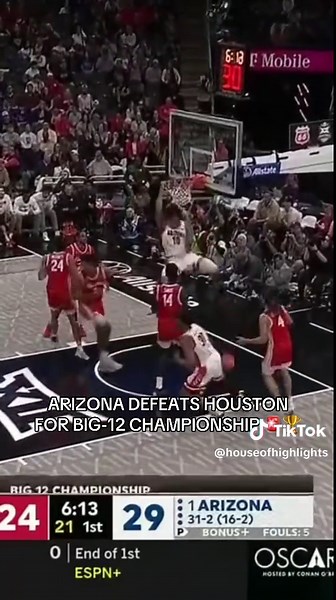 Arizona wins its first Big-12 Tournament Championship since joining the conference 🏆🔥#basketball #cbb #big12 #arizona #houston
