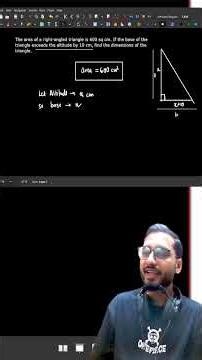 How to Find Triangle Dimensions | Area = 600 cm² | Class 10 Maths Quadratic Equations