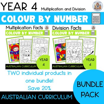 Color By Number Math Bundle – Multiplication & Division Facts Grade 4
