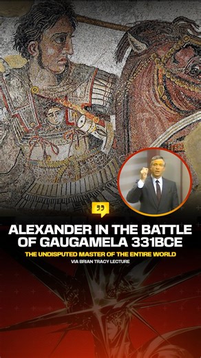 𝔑𝔬𝔟𝔩𝔢 𝔖𝔱𝔬𝔦𝔠 𓂀 on Instagram: "331 BCE: The Battle of Gaugamela explained by Brian Tracy 1. On October 1, 331 BCE, Alexander the Great met Darius III of Persia on the plains near modern-day Mosul, a clash that would decide the fate of an empire. 2. Vastly outnumbered, Alexander’s 47,000 Macedonians faced a Persian force that may have doubled or tripled their size, complete with scythed chariots and war elephants. 3. Using brilliant maneuvering, Alexander drew the Persian cavalry off bal