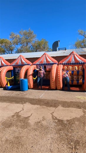 Our Olsen's Equifest crew was working hard and playing a little harder today while setting up the family fun zone. Don't miss the fun tomorrow, September 13, at the Prescott Rodeo Grounds! | Olsen's Grain