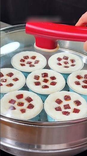 Soft & Fluffy Chinese Steamed Rice Cakes at Home 🤤 #shorts #shortsfeed #homemade